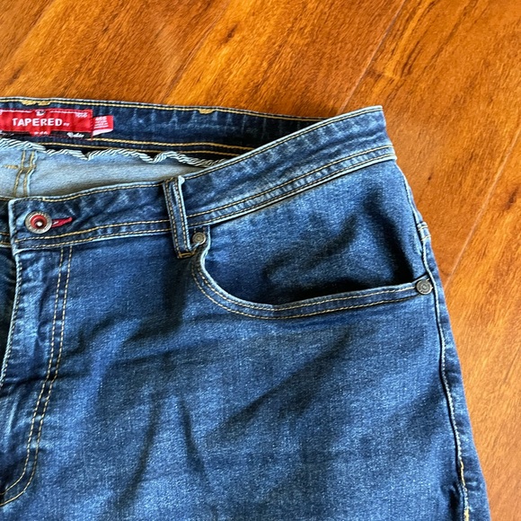 Tapered Blue Straight Leg Jeans with Classic Indigo Wash 44S - Picture 3 of 11